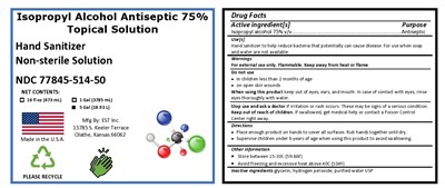 Isopropyl Alcohol Antiseptic 75 Topical Solution NDC _EST 77845-514-50.jpg 18.93 Liter Label - Isopropyl Alcohol Antiseptic 75 Topical Solution NDC EST 77845 514 50